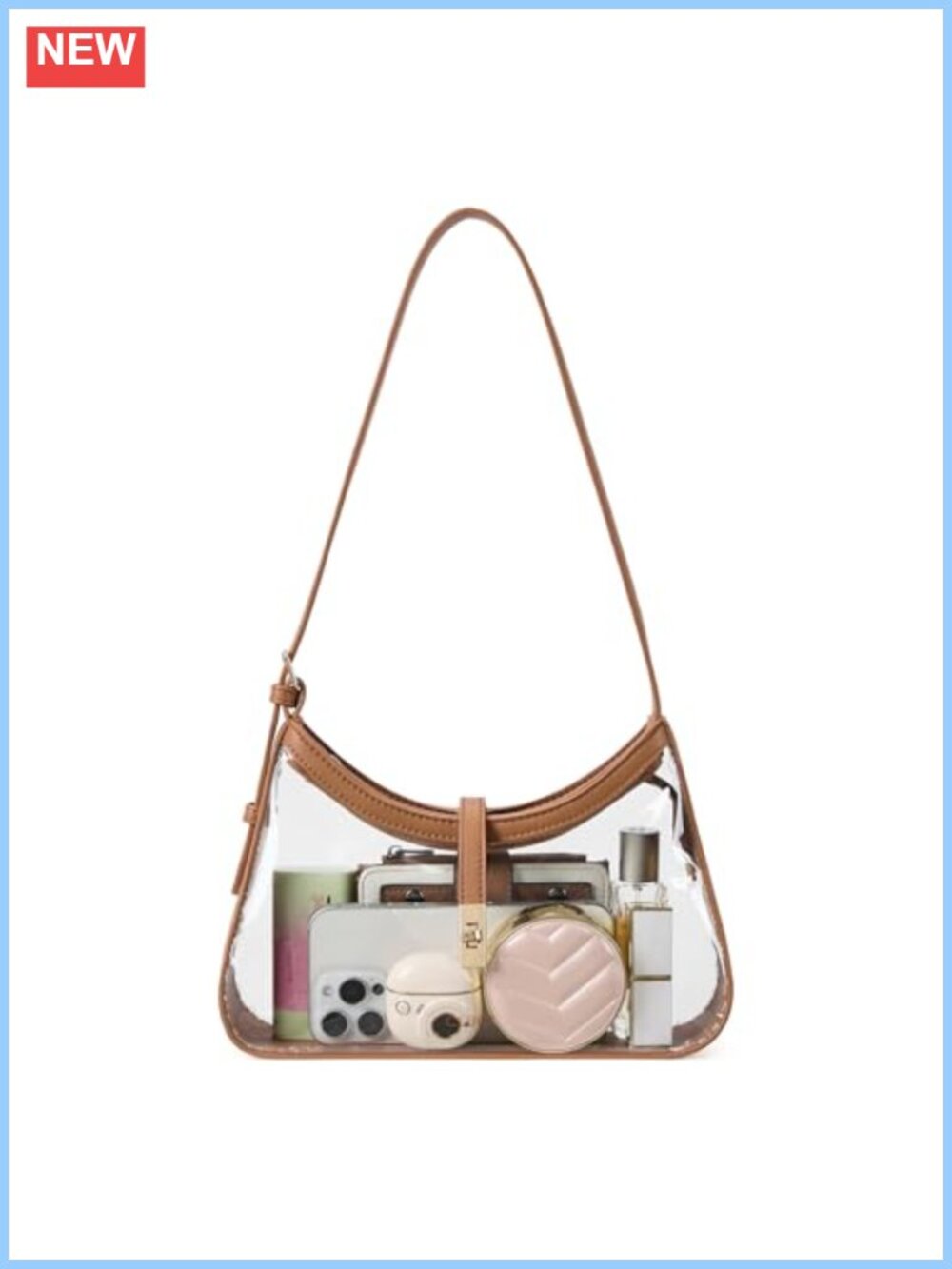 Clear Shoulder Bag PVC PU Vegan Leather Stadium Approved Purse